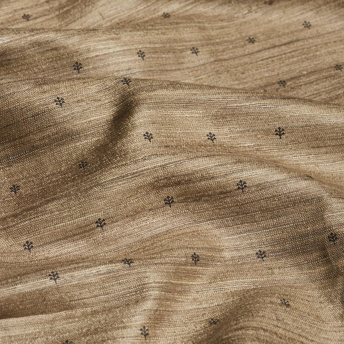 Schumacher Engelmann Silk Hand Print Oatmeal Fabric Sample 182682
