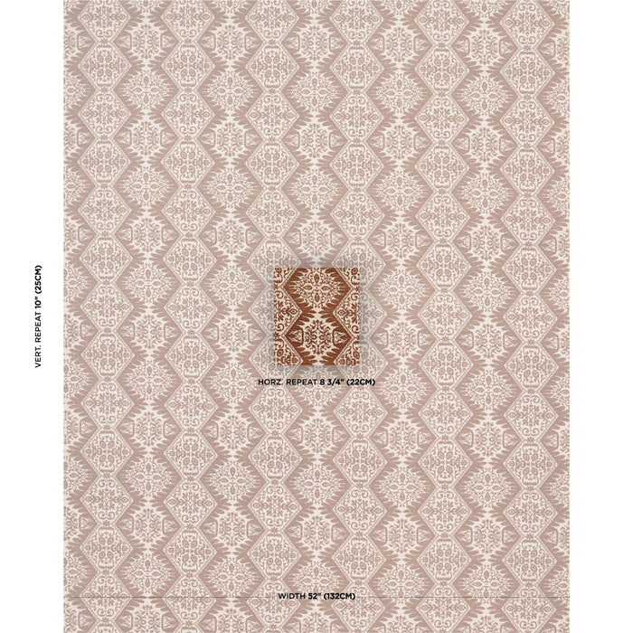 Schumacher Berkeley Hand Printed Silk Chestnut Fabric Schumacher 182700