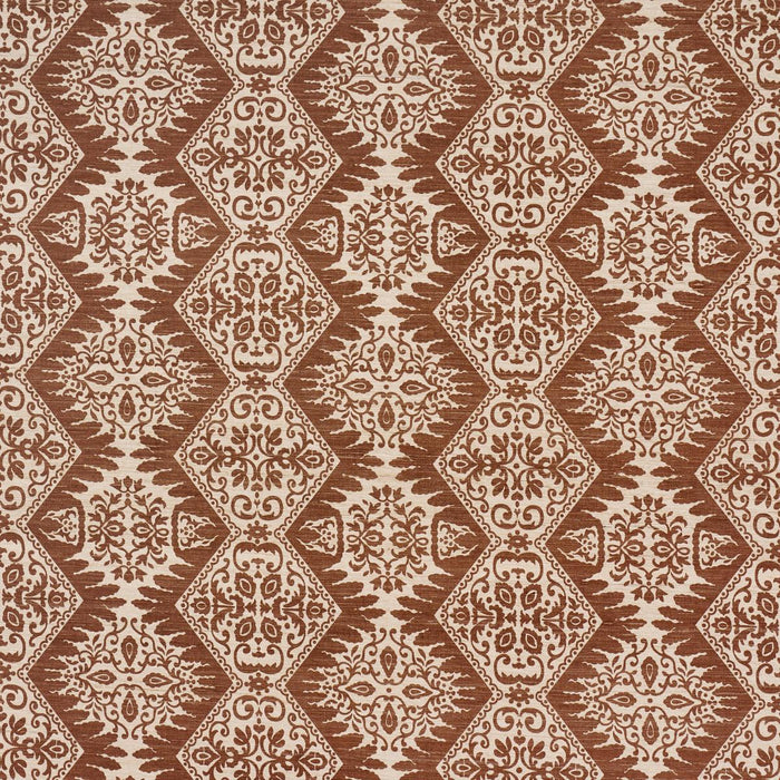 Schumacher Berkeley Hand Printed Silk Chestnut Fabric Schumacher 182700