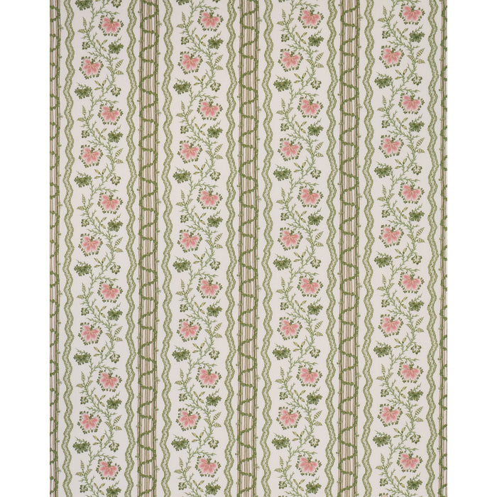 Schumacher Parvati Floral Stripe Petal Fabric Schumacher 182711