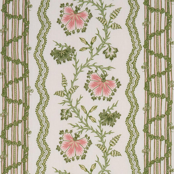 Schumacher Parvati Floral Stripe Petal Fabric Schumacher 182711
