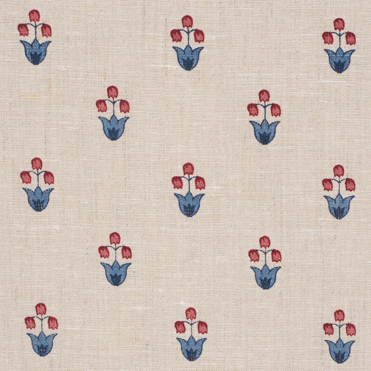 Schumacher Moira Hand Print Cerise & Ink Fabric 182720