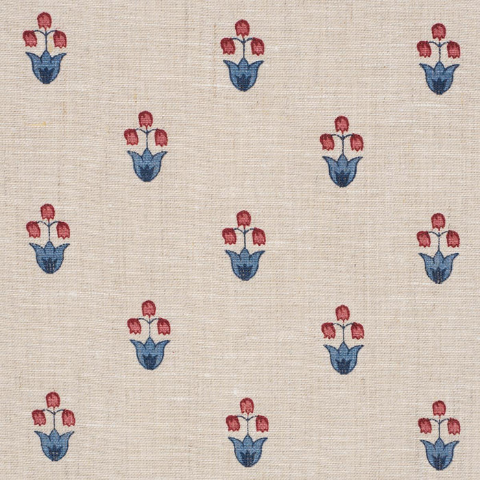 Schumacher Moira Hand Print Cerise & Ink Fabric 182720