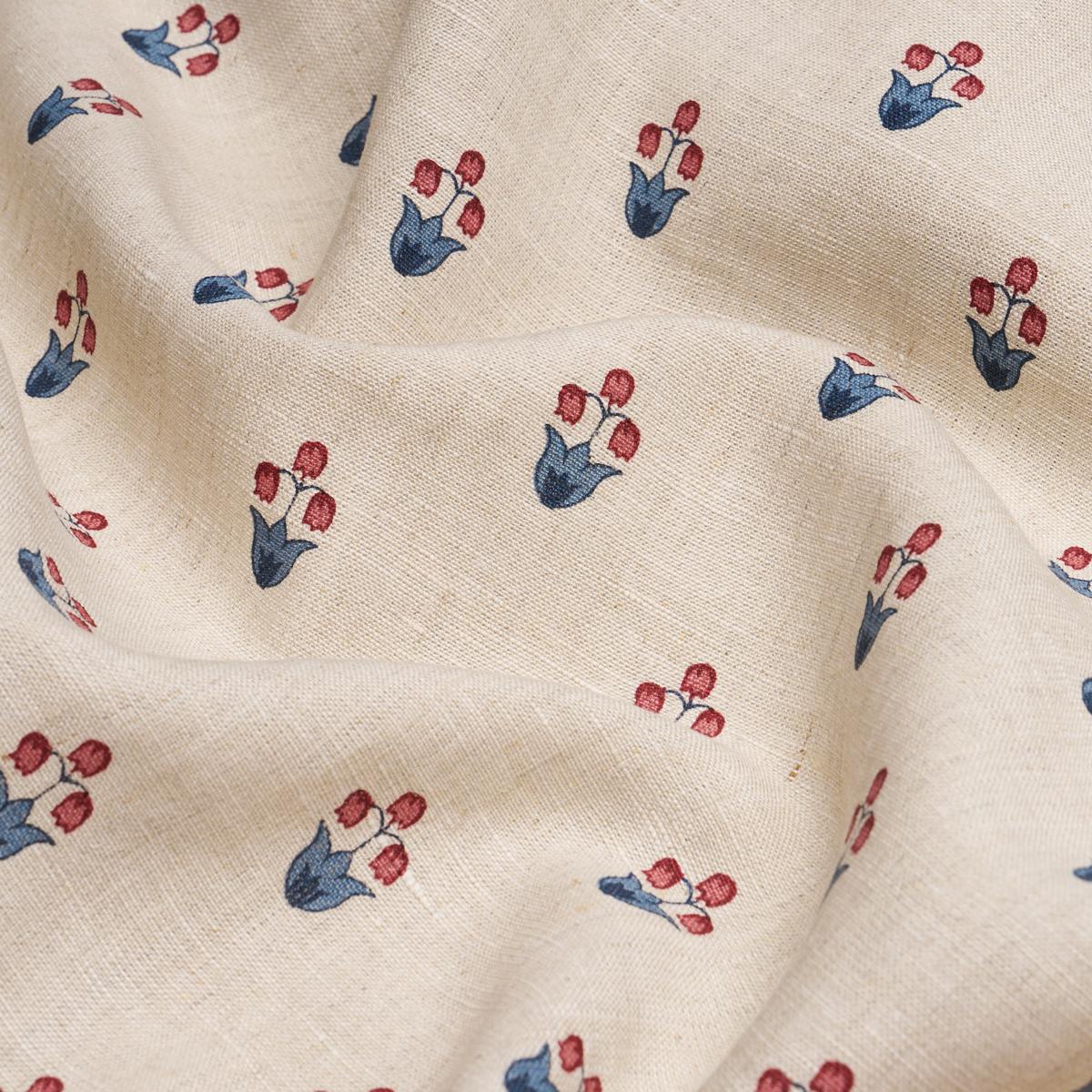 Schumacher Moira Hand Print Cerise & Ink Fabric 182720