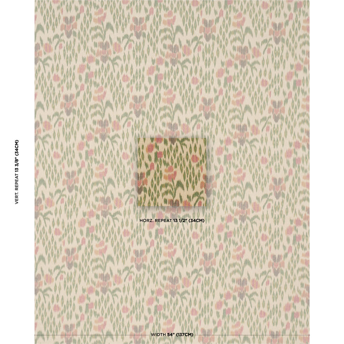 Schumacher Leonora Warp Print Jewel Fabric 182730