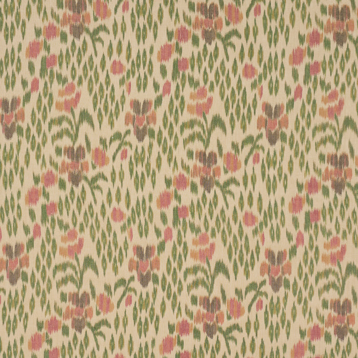 Schumacher Leonora Warp Print Jewel Fabric Sample 182730