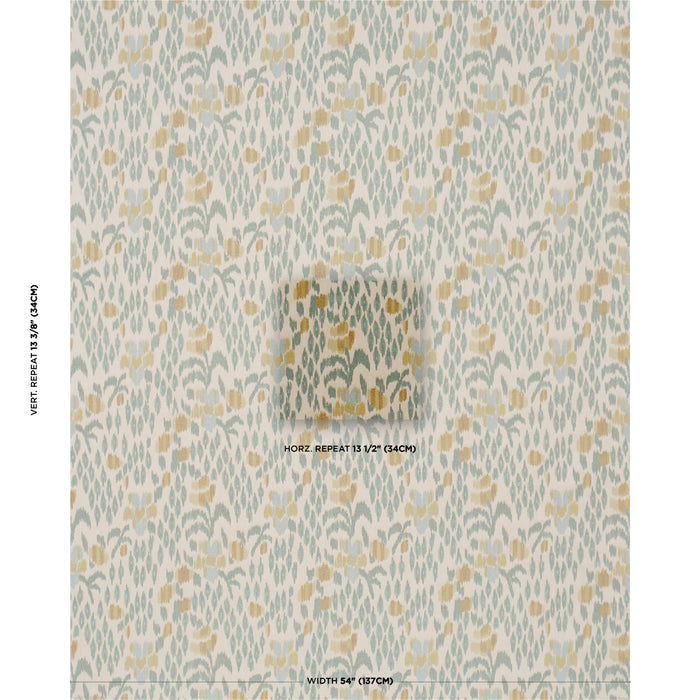 Schumacher Leonora Warp Print Citron Fabric 182731