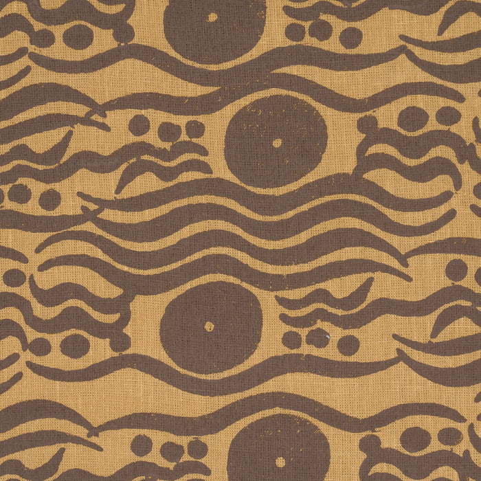 Schumacher Bosphorus Hand Block Ochre & Brown Fabric 182740