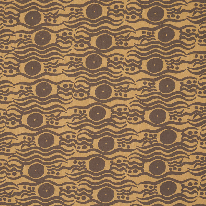 Schumacher Bosphorus Hand Block Ochre & Brown Fabric 182740