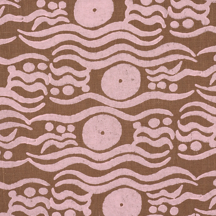 Schumacher Bosphorus Hand Block Brown & Pink Fabric 182742