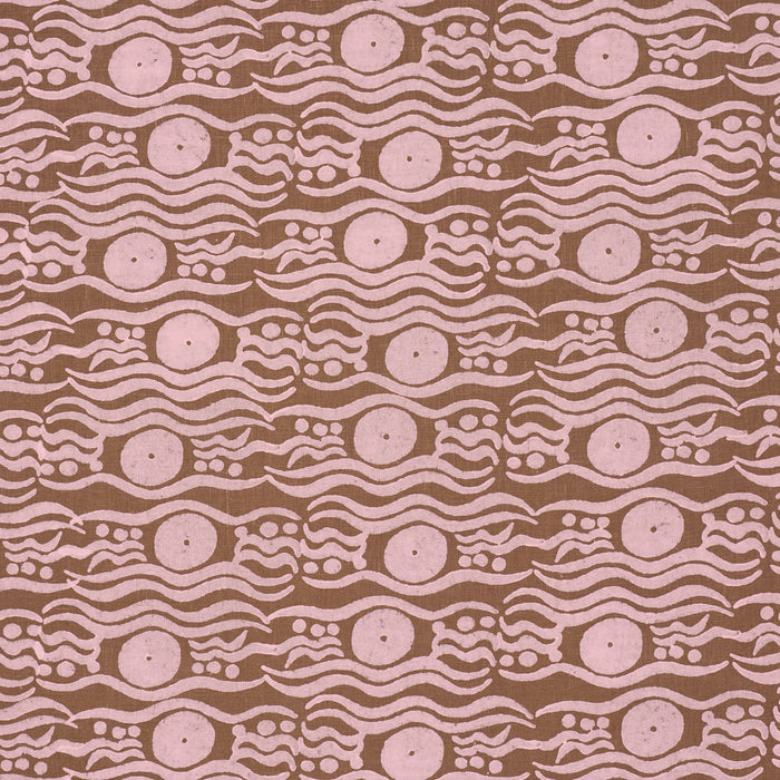 Schumacher Bosphorus Hand Block Brown & Pink Fabric 182742