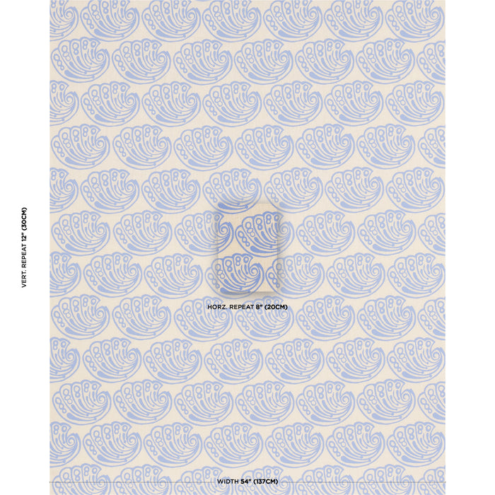 Schumacher Ramsgate Hand Block French Blue Fabric 182750