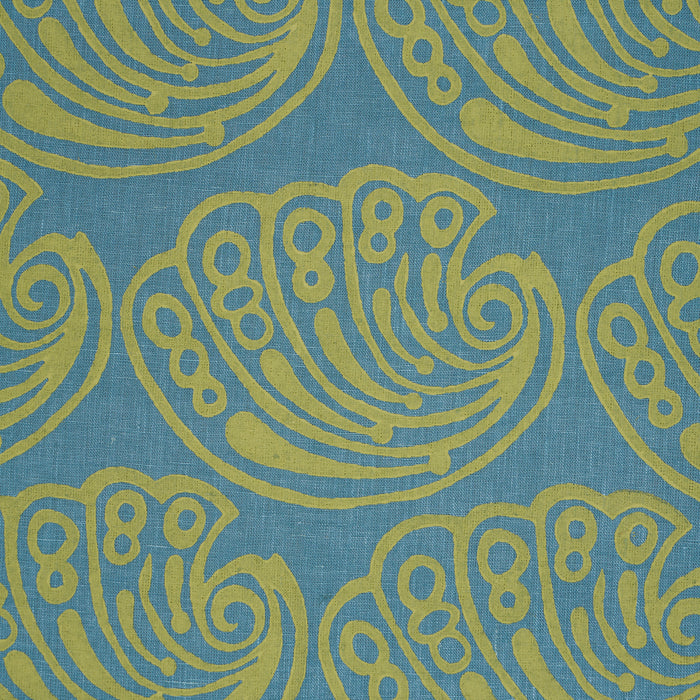 Schumacher Ramsgate Hand Block Seaweed Fabric Sample 182751