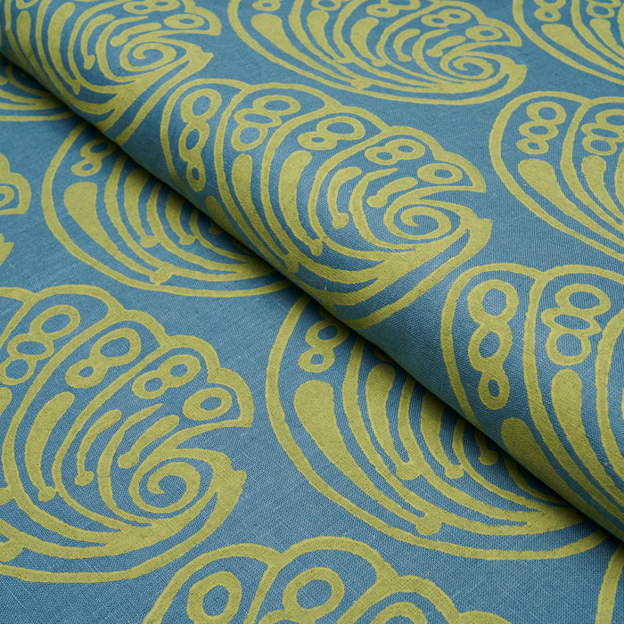 Schumacher Ramsgate Hand Block Seaweed Fabric Sample 182751
