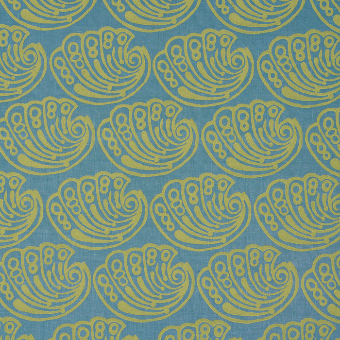 Schumacher Ramsgate Hand Block Seaweed Fabric Sample 182751