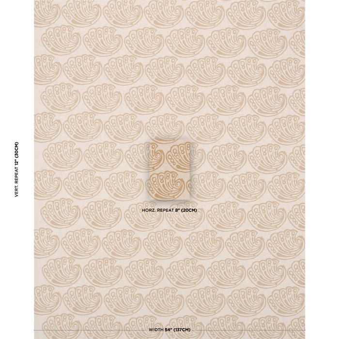 Schumacher Ramsgate Hand Block Sand Fabric 182752