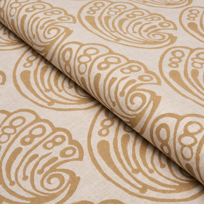 Schumacher Ramsgate Hand Block Sand Fabric 182752