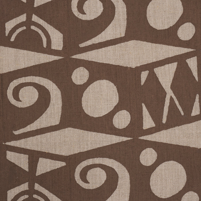Schumacher Tarot Hand Block Brown Fabric 182760
