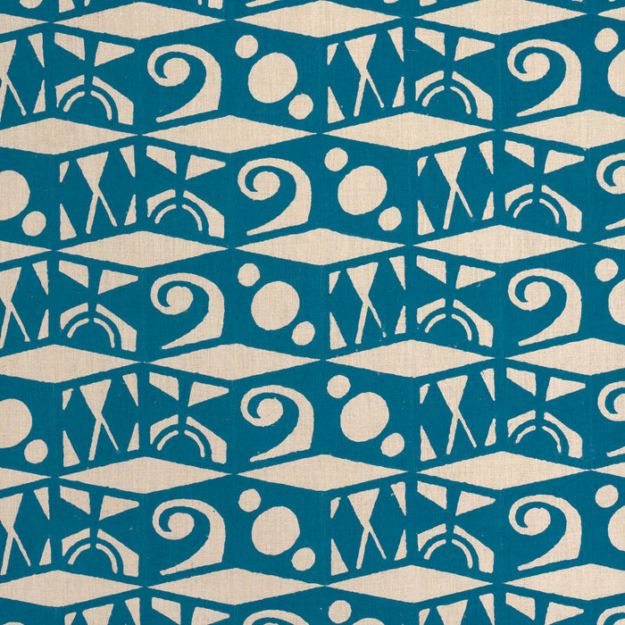 Schumacher Tarot Hand Block Mineral Blue Fabric Sample 182761