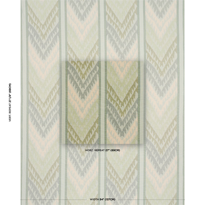Schumacher Shabba Warp Print Leaf Fabric Sample 182770