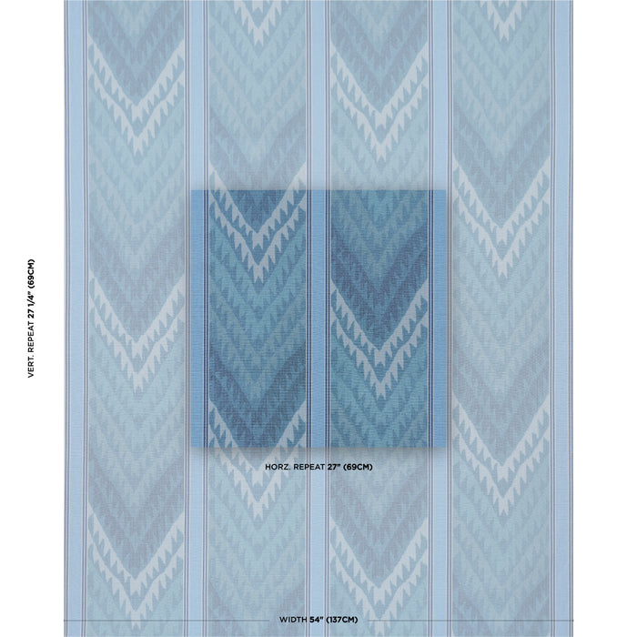 Schumacher Shabba Warp Print Blues Fabric 182771