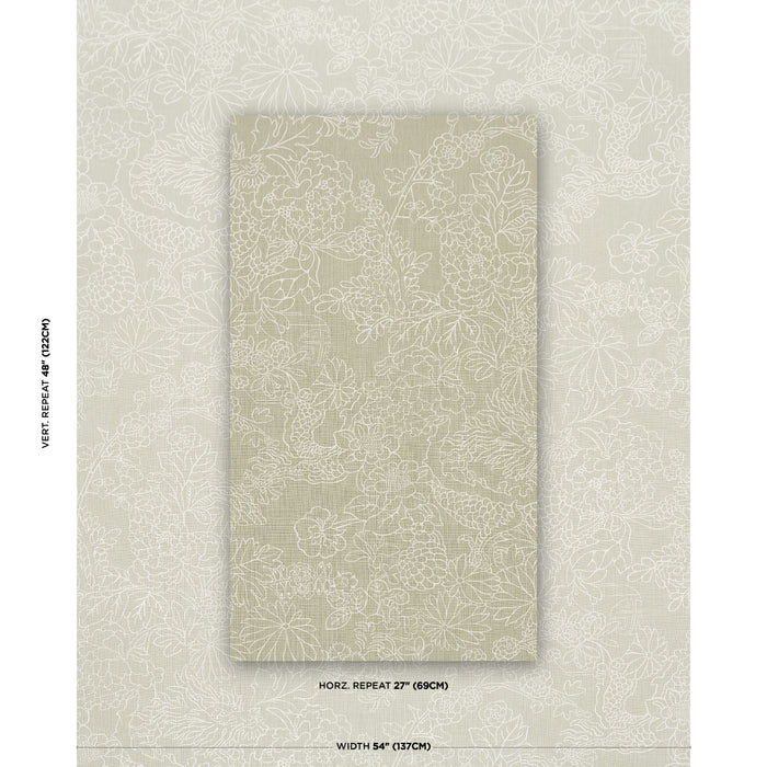 Schumacher Chiang Mai Dragon Silhouette Almond Dust Fabric 182780