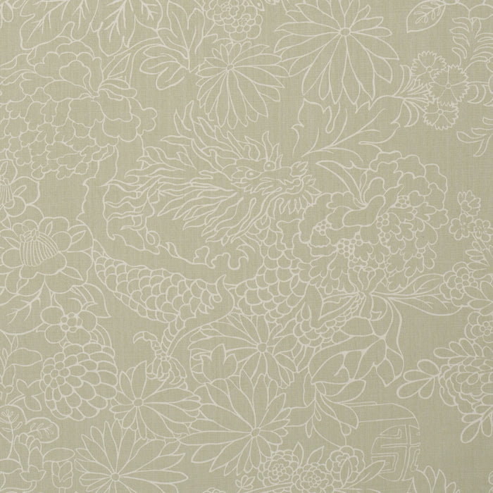 Schumacher Chiang Mai Dragon Silhouette Almond Dust Fabric Sample 182780
