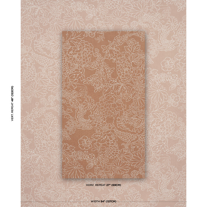 Schumacher Chiang Mai Dragon Silhouette Mediterranean Spice Fabric 182781