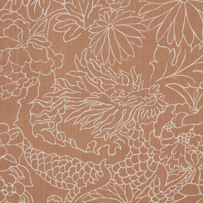 Schumacher Chiang Mai Dragon Silhouette Mediterranean Spice Fabric 182781