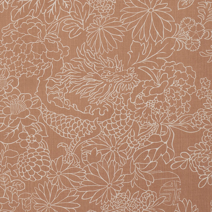 Schumacher Chiang Mai Dragon Silhouette Mediterranean Spice Fabric 182781