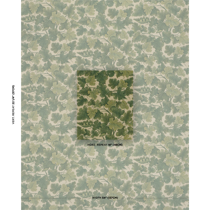 Schumacher Edinburgh Vine Moss Fabric Sample 182790