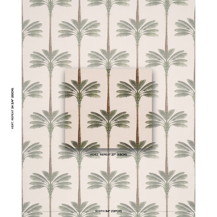 Schumacher A Palm Is A Palm Print Daylight Evergreen Fabric 182820