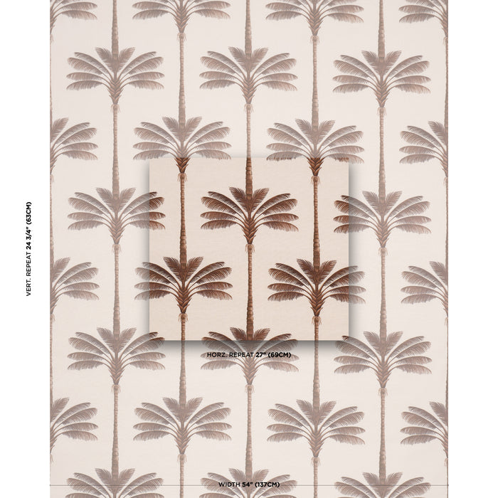 Schumacher A Palm Is A Palm Print Chocolate Meets Tobacco Fabric 182821