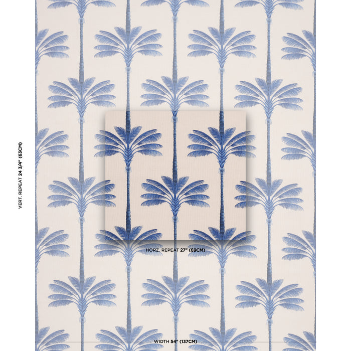 Schumacher A Palm Is A Palm Print Indigo Palm Grove Fabric 182822