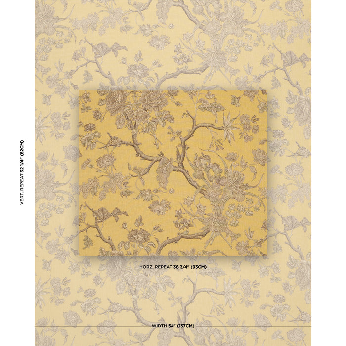 Schumacher Inverness Garden Buttercup Fabric 182831