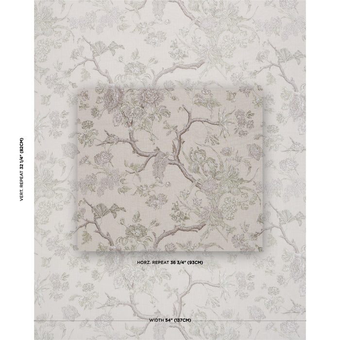 Schumacher Inverness Garden Ivory Fabric Sample 182832