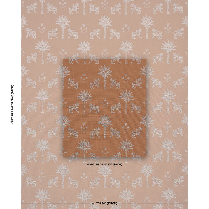 Schumacher Tiger Palm Silhouette Outdoor Mediterranean Spice Fabric Sample 182840