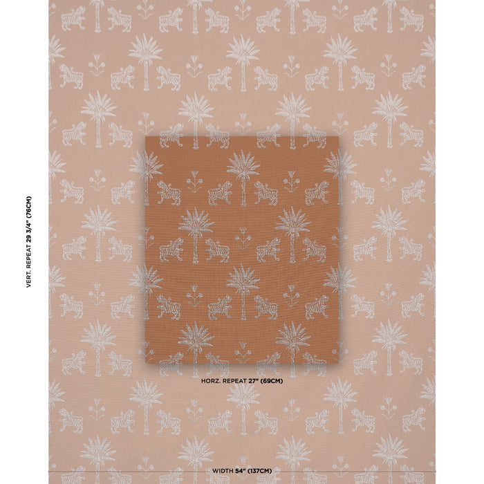 Schumacher Tiger Palm Silhouette Outdoor Mediterranean Spice Fabric 182840