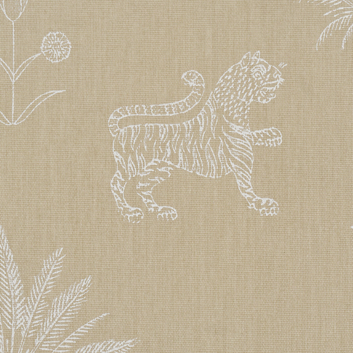 Schumacher Tiger Palm Silhouette Outdoor Mistral Sand Fabric 182842