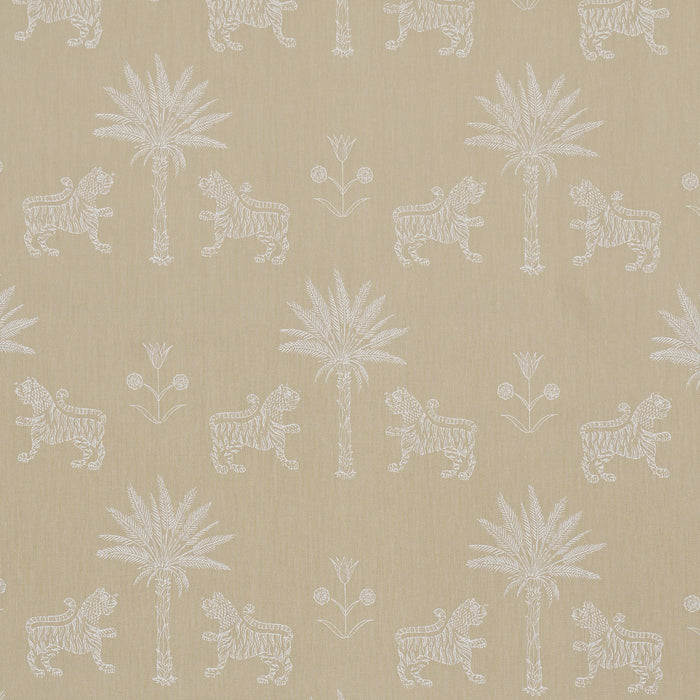 Schumacher Tiger Palm Silhouette Outdoor Mistral Sand Fabric 182842