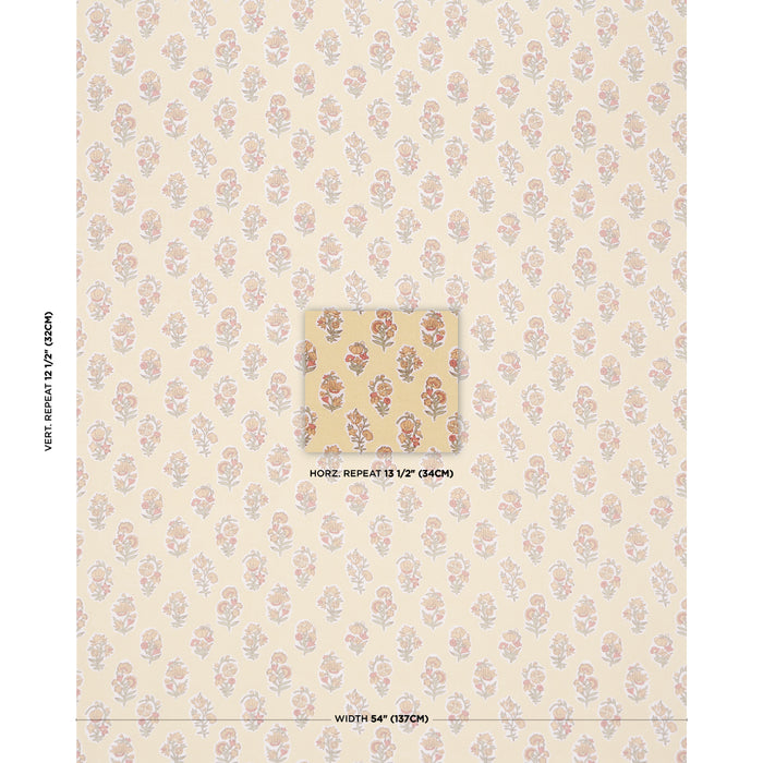 Schumacher Anessa Hand-Screen Print Yellow Fabric 182890