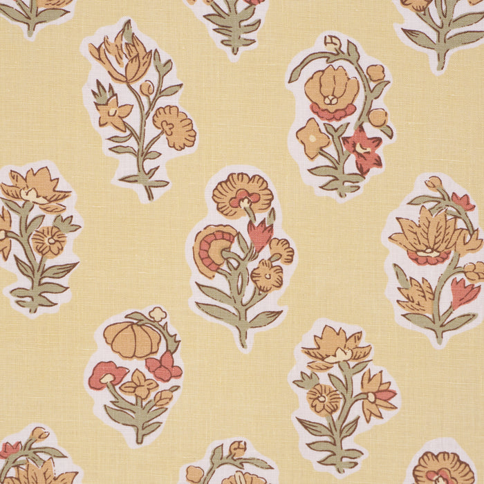 Schumacher Anessa Hand-Screen Print Yellow Fabric Sample 182890