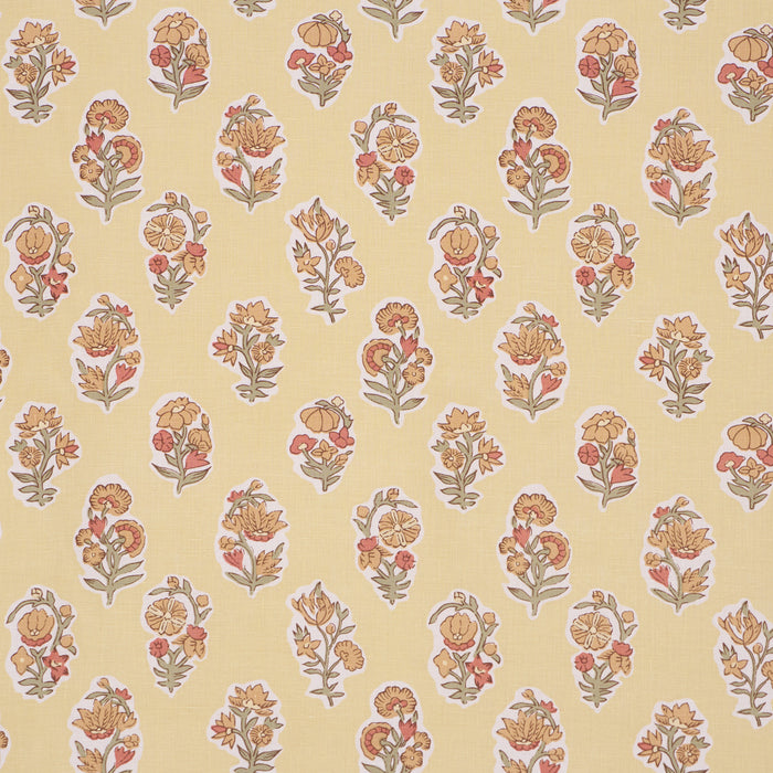 Schumacher Anessa Hand-Screen Print Yellow Fabric Sample 182890