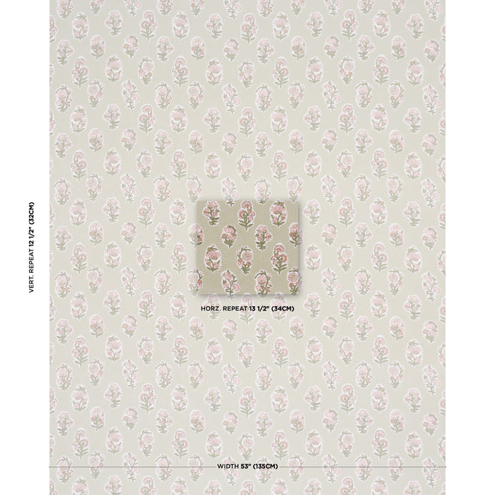 Schumacher Anessa Hand-Screen Print Petal Fabric Sample 182891