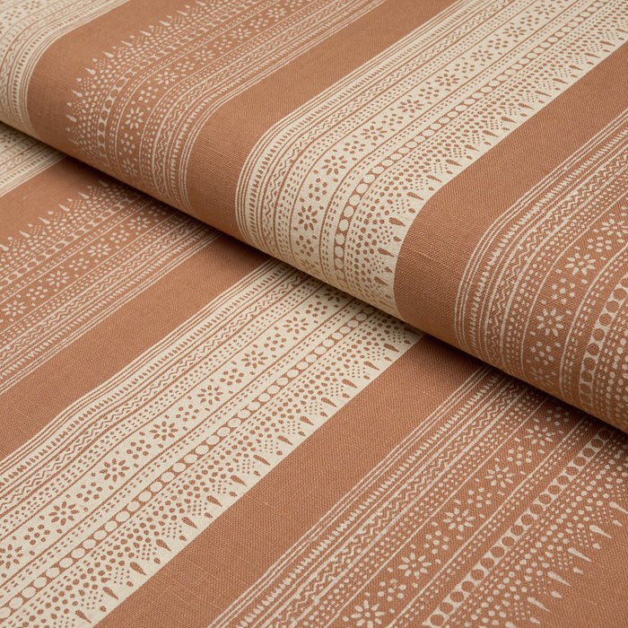 Schumacher Calista Block-Print Spice Fabric 182900