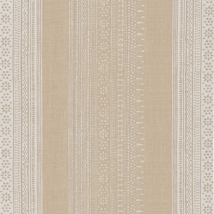 Schumacher Calista Block-Print Natural Fabric 182901