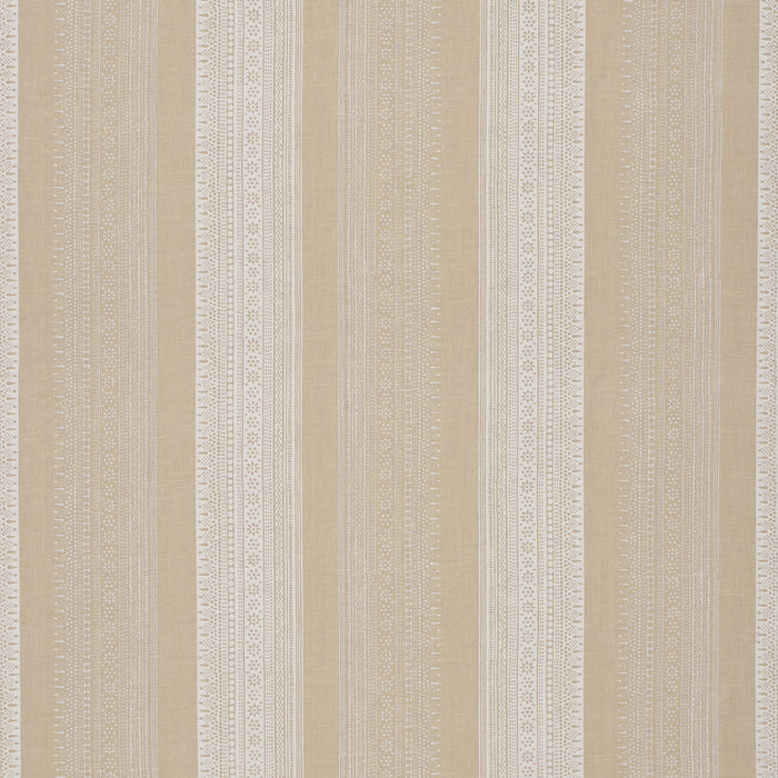 Schumacher Calista Block-Print Natural Fabric Sample 182901