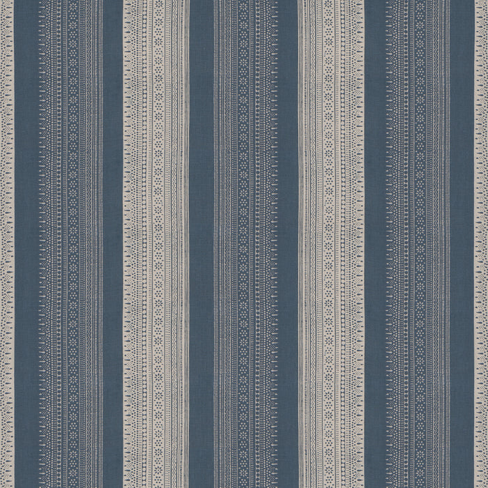 Schumacher Calista Block-Print Indigo Fabric 182902
