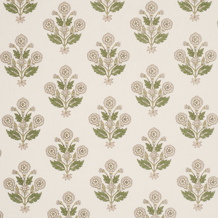 Schumacher Dalila Hand-Screen Print Green Fabric Sample 182911