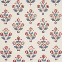 Schumacher Dalila Hand-Screen Print Red & Blue Fabric 182912